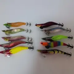 オモリグ用エギ　いろいろ10本セット　【新品未使用】のサムネイル