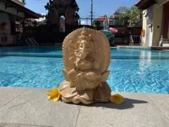 【新入荷】ガネーシャ像(夢をかなえる神様)　木彫り [H 20cm]