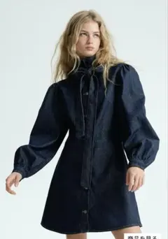 H＆M タイディテールデニムワンピース