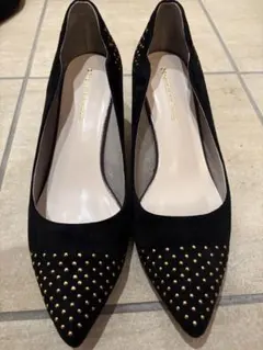 ブラック スエード ヒール 40