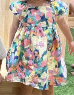 baby GAP 花柄 フリル袖ワンピース 18-24ヶ月　90
