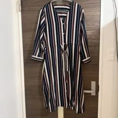 ストライプ柄シャツワンピース サイズ38