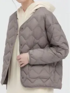 美品〈ユニクロ〉ウルトラライトダウン リラックスジャケット M ブラウン