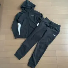 PUMA フリースジャージ上下セット ブラック　M