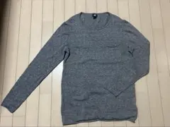H&M 長袖ニット グレー Sサイズ 胸ポケット付き