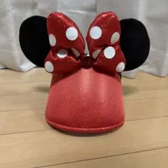 ディズニーリゾート　 ミニー カチューシャ サンバイザー 赤