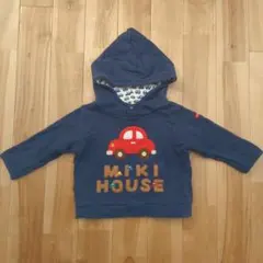 MIKI HOUSE 車刺繍 フード付きトレーナー 80cm