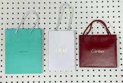 【送料込】Cartier DIOR Tiffany ブランドショッパー3点セット