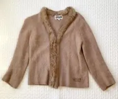 アンゴラ70%✨BASIC by KRIZIA ファー付カーディガン Lのサムネイル