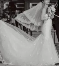 【ベールダウン可】ウェディング2重ベール(ミディアム/ミドル)