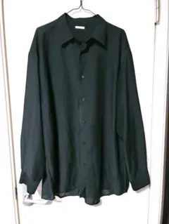 【美品】ＧＵ　XＬ　シアーオーバーサイズシャツ　ブラック