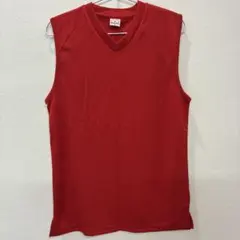 wundou Vネック ノースリーブ シャツ レッド Sのサムネイル