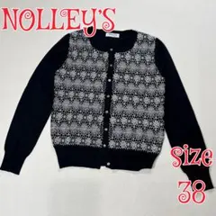 NOLLEY'S 刺繍カーディガン 濃紺 サイズ38 ノーリーズのサムネイル