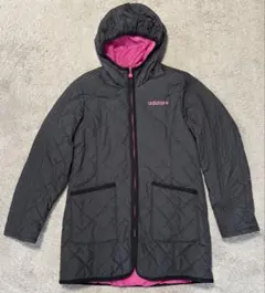 adidas キルティングジャケット 黒・ピンク