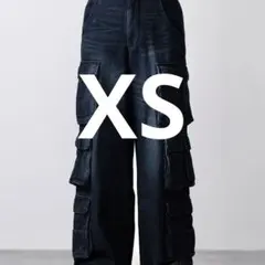 【完売品】CLELメニーポケット デニムカーゴパンツ　ブルー系　XSサイズ