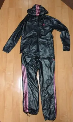 adidas サウナスーツ 黒/ピンク