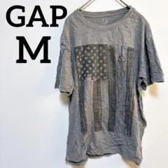 GAP Tシャツ 【M】 ギャップ グレー 半袖 アメリカ国旗 プリントT