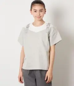 a.v.v【接触冷感/ジメジメ対策】バックル付きイレイヤード風Ｔシャツ