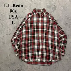 90s【L.L.Bean】エルエルビーン（L）USA製＊フランネルシャツ＊