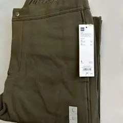 GU ストレッチボンディング裏フリースイージーパンツ L オリーブ新品タグ付き