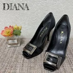 【美品】DIANA ブラック オープントゥ ハイヒール