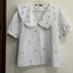 ZARA 花柄 襟付きブラウス Mサイズ