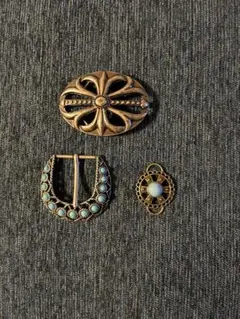 バックルのみ　3点まとめ売り ネイティブアメリカン風　ハンドメイド用