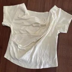 美品GRLドレープ フレンチスリーブTシャツ