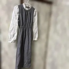 Hudson honey チェック柄長袖ワンピース