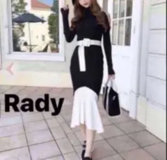 Rady マーメイド タートルネック ロングニットワンピース 肩見せ S 黒のサムネイル