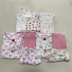 ベビー肌着パジャマセット ピンク系 90cm