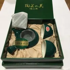 陶芸の美　陽山窯　緑　急須とお湯呑み