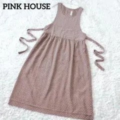 【美品】PINKHOUSEピンクハウス ドット柄ジャンパースカート ピンク 水玉