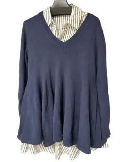 【美品】snidel シャツ付きVネックニット