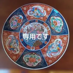 多色彩の大皿 ふぐ刺しお皿 花鳥と 孔雀絵柄