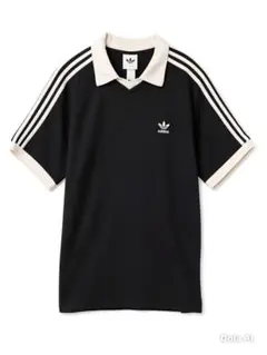 adidas Originals リブポロシャツ 半袖 ブラックのサムネイル