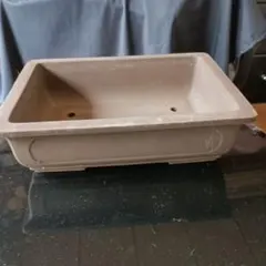 陶器製茶色長方形鉢　大