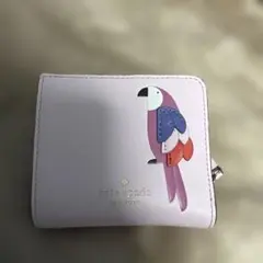 kate spade 二つ折り財布 ピンク 鳥モチーフ