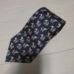 Jim Thompson タイ製 ネイビー 象柄 アニマル柄 シルク ネクタイ