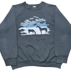 【在原みゆ紀さん着用】USA製 90s 馬 ヴィンテージ スウェット フルーツ