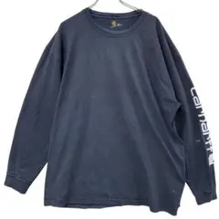 カーハート メンズロンT 2XL 黒 シンプル 袖プリント 大きめ【5057】