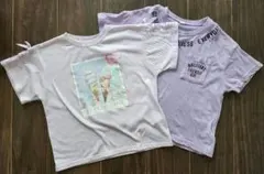 キッズ春夏 Tシャツ パープル系　130cm2枚セット