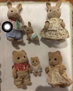 シルバニアファミリー　耳折れうさぎ　ティアドロップくま
