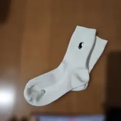 ラルフローレン　キッズ靴下 ホワイト ロゴ入り