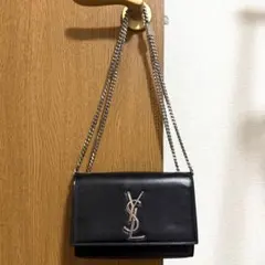 サンローラン　YSL ブラック　チェーンショルダーバッグ　ケイトスモール　黒