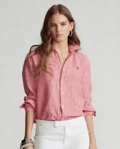 Polo Ralph Lauren ストライプ リネンシャツ 赤のサムネイル