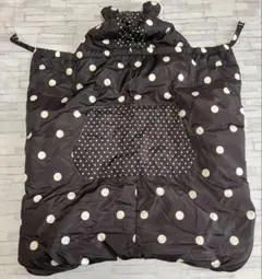 抱っこ紐ケープ 防寒 黒・白水玉 くま耳