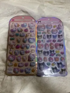 サンリオ　マイメロ　クロミ　キティ　コットンパフィー　シール　2枚セット