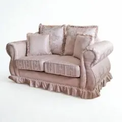 2人がけソファ ダブル ラブソファ ベージュ 完成品 2Pソファ 445-026