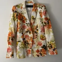 ZARA BASIC 花柄 テーラードジャケット ボタニカル